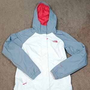 The North Face Resolve 2 Jacket Womens XS White Grey Coral Waterproof Gorpcore S